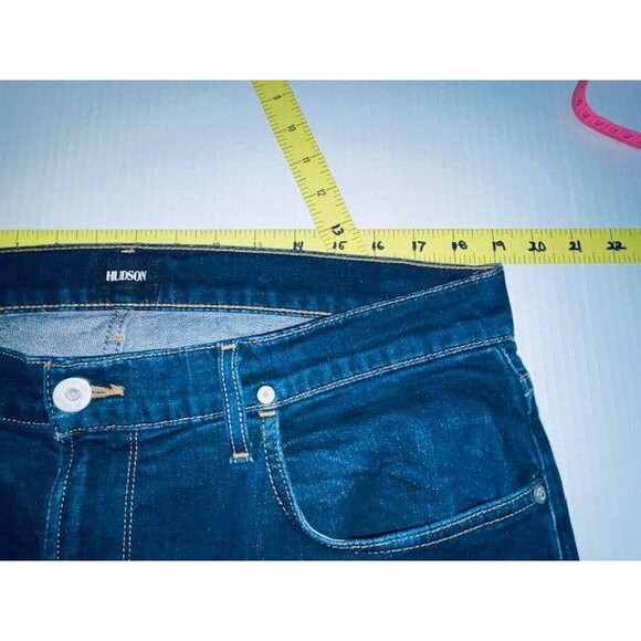 Hudson Straight Jeans Men's Byron Five Pocket Stretch Dark Wash Sz 36 Fits 38x30 - Picture 6 of 13